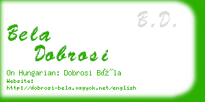 bela dobrosi business card